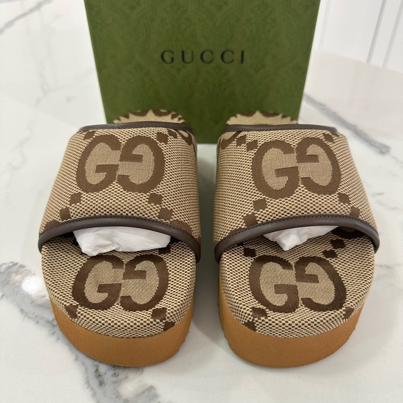 Gucci Shoes - Gucci Jumbo GG Slide Sandals